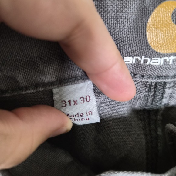 Carhartt Double Knee Work Pants 31x30 Relaxed Fit Gray Distressed Faded - Picture 11 of 12
